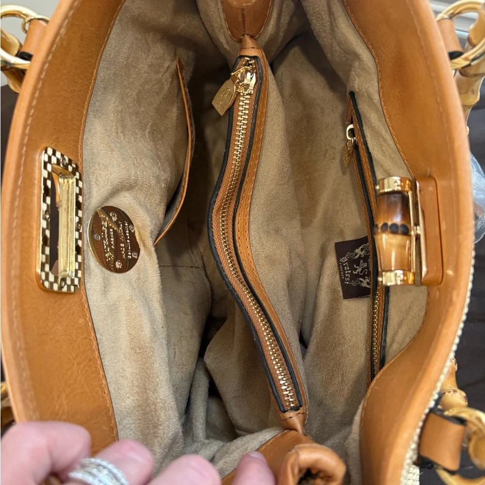 PRATESI Sarteano Shoulder Bag Bamboo Handle S291/PCE - Summer Brown